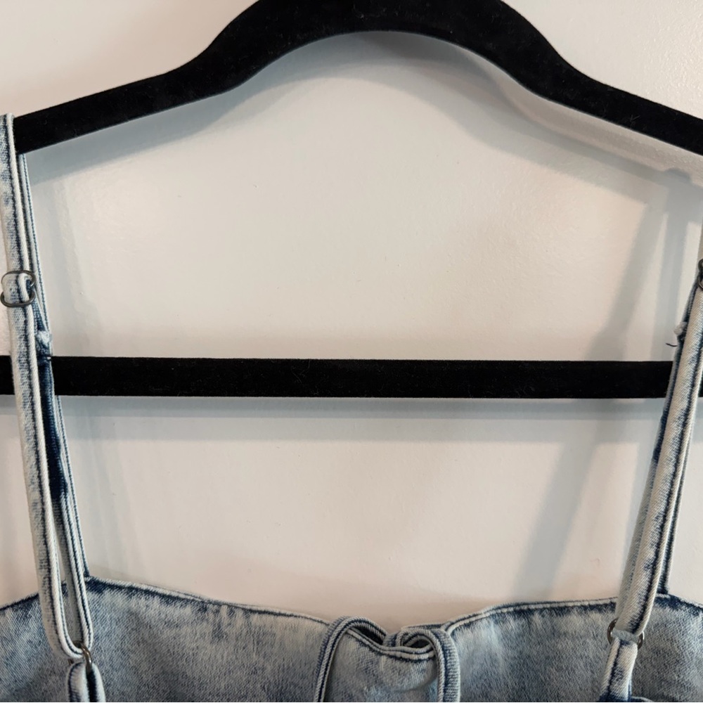 Selfie Leslie Denim Lace-Up Mini Dress - Picture 4 of 6